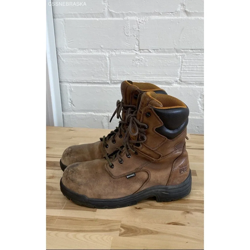 Timberland PRO 47019 Brown Men's Brown Leather Safety Toe Boot‎ - Size 9.5